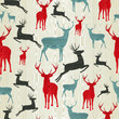 Christmas wooden reindeer pattern