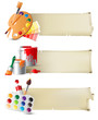 Vektor: banners with drawing tools banners with drawing tools