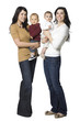 two mothers and their babies