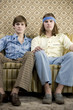 two men in retro clothing