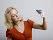 woman holding a butterfly