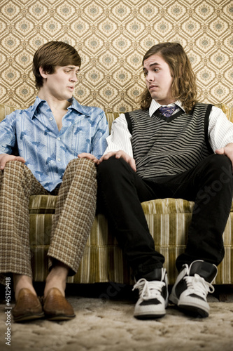 Photo: two men in retro clothing two men in retro clothing
