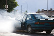 Foto: car after crashing into something car after crashing into something
