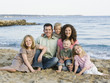 family at the beach