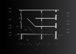 Vector: A black vector blueprint of a typical house construction A black vector blueprint of a typical house construction