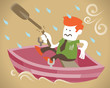 Illustration: Corporate Guy gets lost in his boat Corporate Guy gets lost in his boat