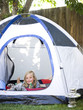 girl in a tent