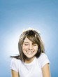 girl with birthday cake on her head