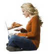 woman ordering pizza online