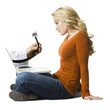 woman working on a laptop