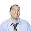 businessman with lipstick kisses on his shirt