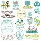 Wedding Vintage Invitation Collection - for design, scrapbook -