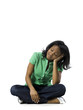woman in green shirt
