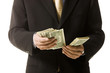 man counting money