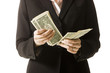 woman counting money