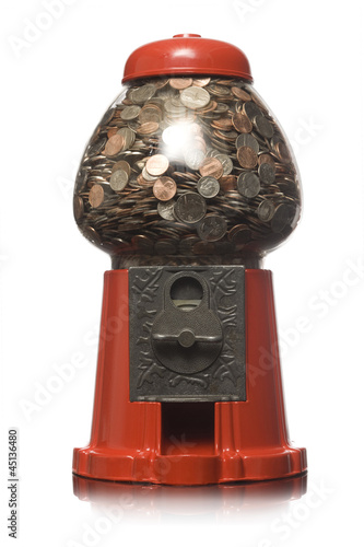 Photo: gumball machine full of money gumball machine full of money