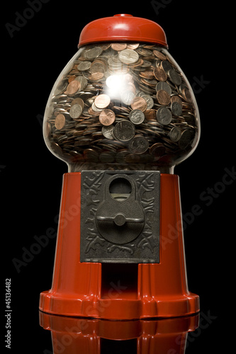 Photo: gumball machine full of money gumball machine full of money