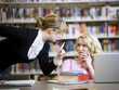 in the library