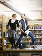 in the library