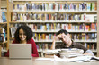 in the library