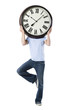 young man with a clock