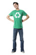 Photo: young man in a recycling t-shirt young man in a recycling t-shirt