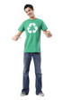 Photo: young man in a recycling t-shirt young man in a recycling t-shirt