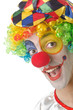 Funny clown on the white