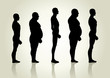 Vector: Silhouette illustration of men figure from side view Silhouette illustration of men figure from side view
