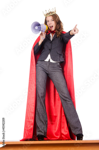 Photo: Businesswoman in superwoman concept Businesswoman in superwoman concept