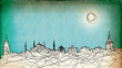 Sketchy drawing of Istanbul on grunge paper