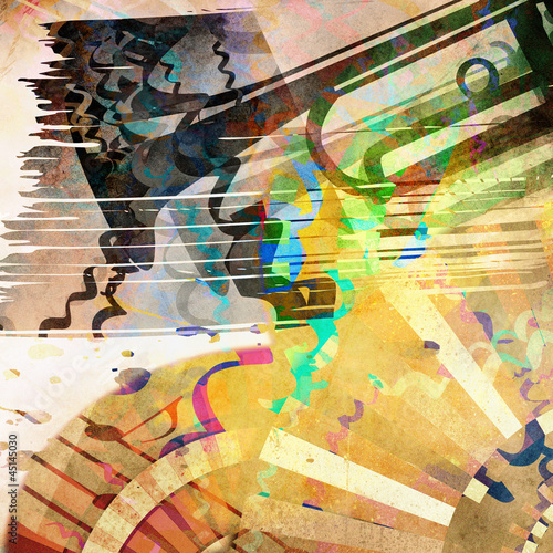 Illustration: art grunge background with trumpet silhouette art grunge background with trumpet silhouette