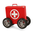 First Aid Kit on Wheels isolated on white background