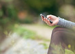 Hand holding a mobile phone