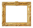 Gold vintage frame isolated on white background