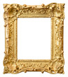 Gold vintage frame isolated on white background