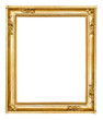 Gold vintage frame isolated on white background