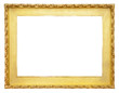 Gold vintage frame isolated on white background