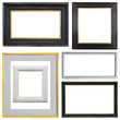 Set of gold vintage frame isolated on white background