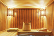 Photo: Interior of modern sauna cabin Interior of modern sauna cabin