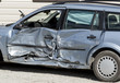 Crashed car side view