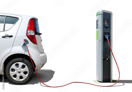 Photo: E-Car Seitenansicht isoliert E-Car Seitenansicht isoliert