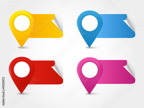 Vector: Puntatori colorati con box testo Puntatori colorati con box testo