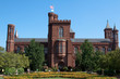 Smithsonean Castle, with the flag clearly waving