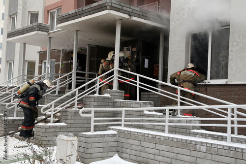 Photo: firefighters on duty firefighters on duty