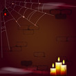 dark brick wall, candles and web