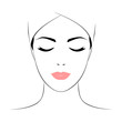 Beautiful woman's face with closed eyes.
