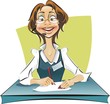 The woman at office