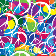 Illustration: seamless pattern with multicolor symbols of peace seamless pattern with multicolor symbols of peace