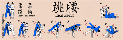 Vector: Judo Spring hip throw Judo Spring hip throw